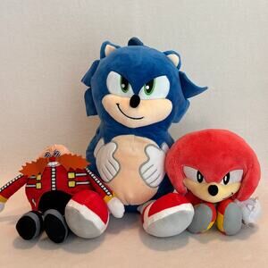 Sonic the Hedgehog Pillow Buddy Knuckles Dr. Eggman Plush Bundle Sega Game Movie